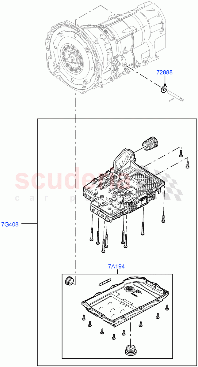 Valve Body - Main Control & Servo's (Solihull Plant Build, Transmission Control Valve) (8 Speed Auto Trans ZF 8HP45) ((V) FROMAA000001) of Land Rover Land Rover Range Rover Velar (2017+) [3.0 DOHC GDI SC V6 Petrol]