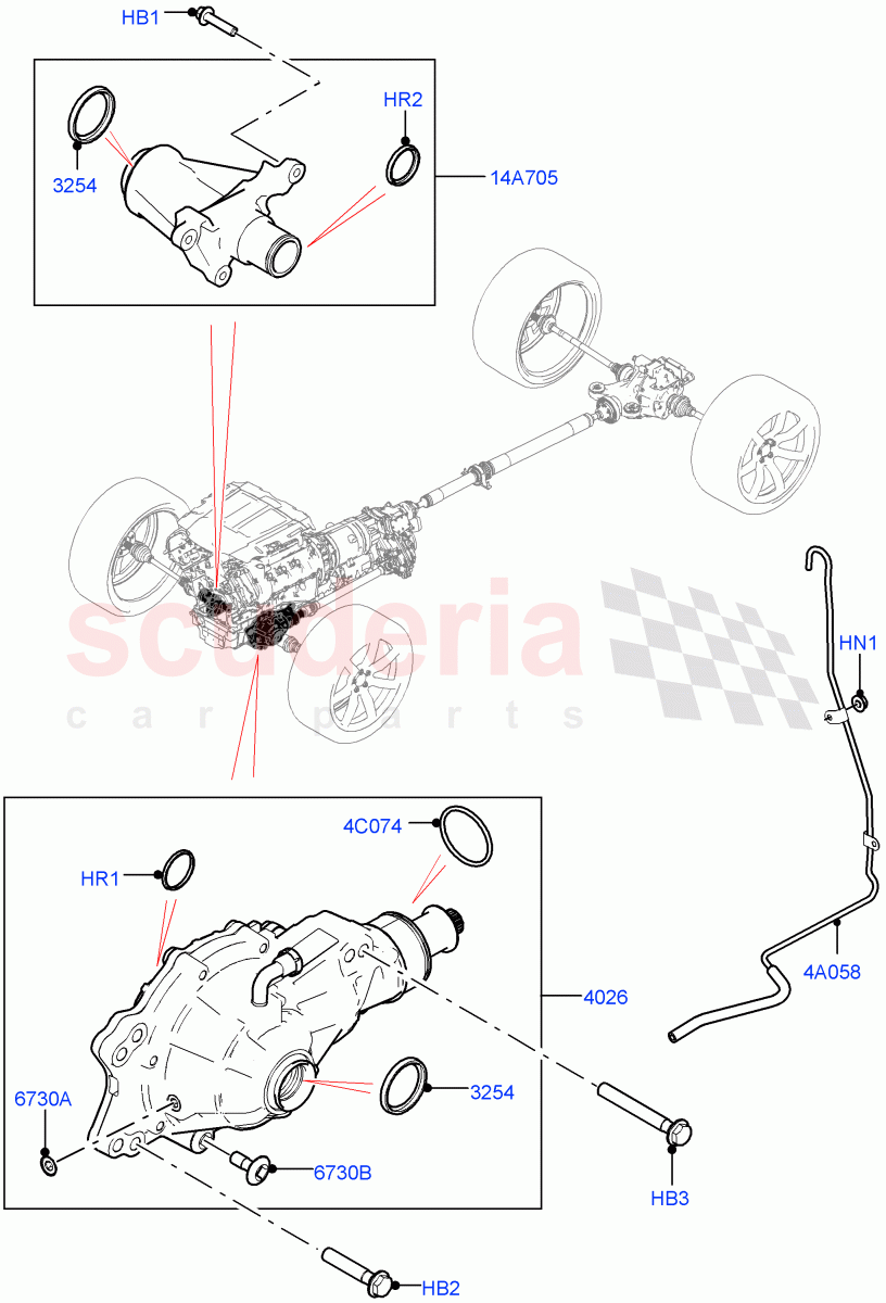 Front Axle Case (2.0L I4 High DOHC AJ200 Petrol, 2.0L I4 Mid DOHC AJ200 Petrol, 2.0L I4 DSL MID DOHC AJ200, 2.0L I4 DSL HIGH DOHC AJ200, 3.0 V6 D Gen2 Twin Turbo, 3.0L DOHC GDI SC V6 PETROL, 5.0L P AJ133 DOHC CDA S/C Enhanced) ((V) TOLA999999) of Land Rover Land Rover Range Rover Velar (2017+) [3.0 DOHC GDI SC V6 Petrol]