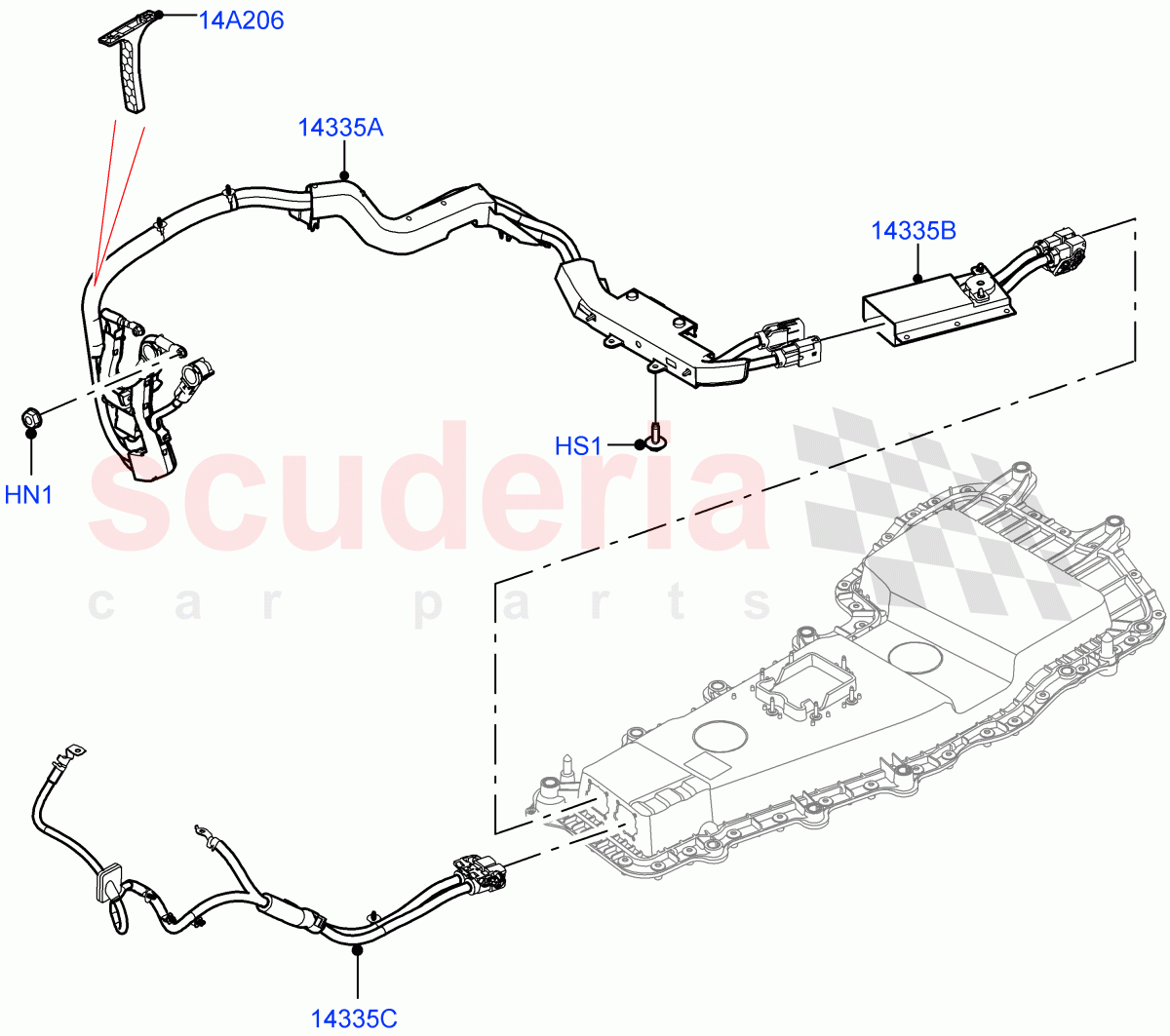 Hybrid Electrical Modules (MHEV Charging Cables and Fixings) (Electric Engine Battery-MHEV) ((V) FROMLH000001) of Land Rover Land Rover Discovery Sport (2015+) [2.0 Turbo Diesel AJ21D4]