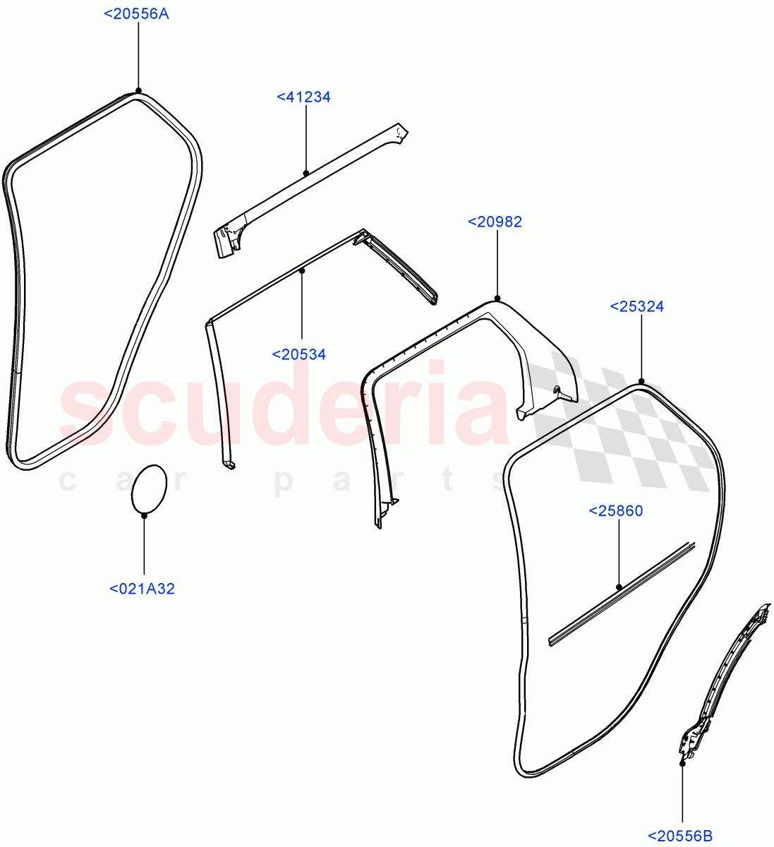 Rear Doors, Hinges & Weatherstrips (Weatherstrips And Seals) (Halewood (UK)) of Land Rover Land Rover Discovery Sport (2015+) [2.0 Turbo Petrol GTDI]