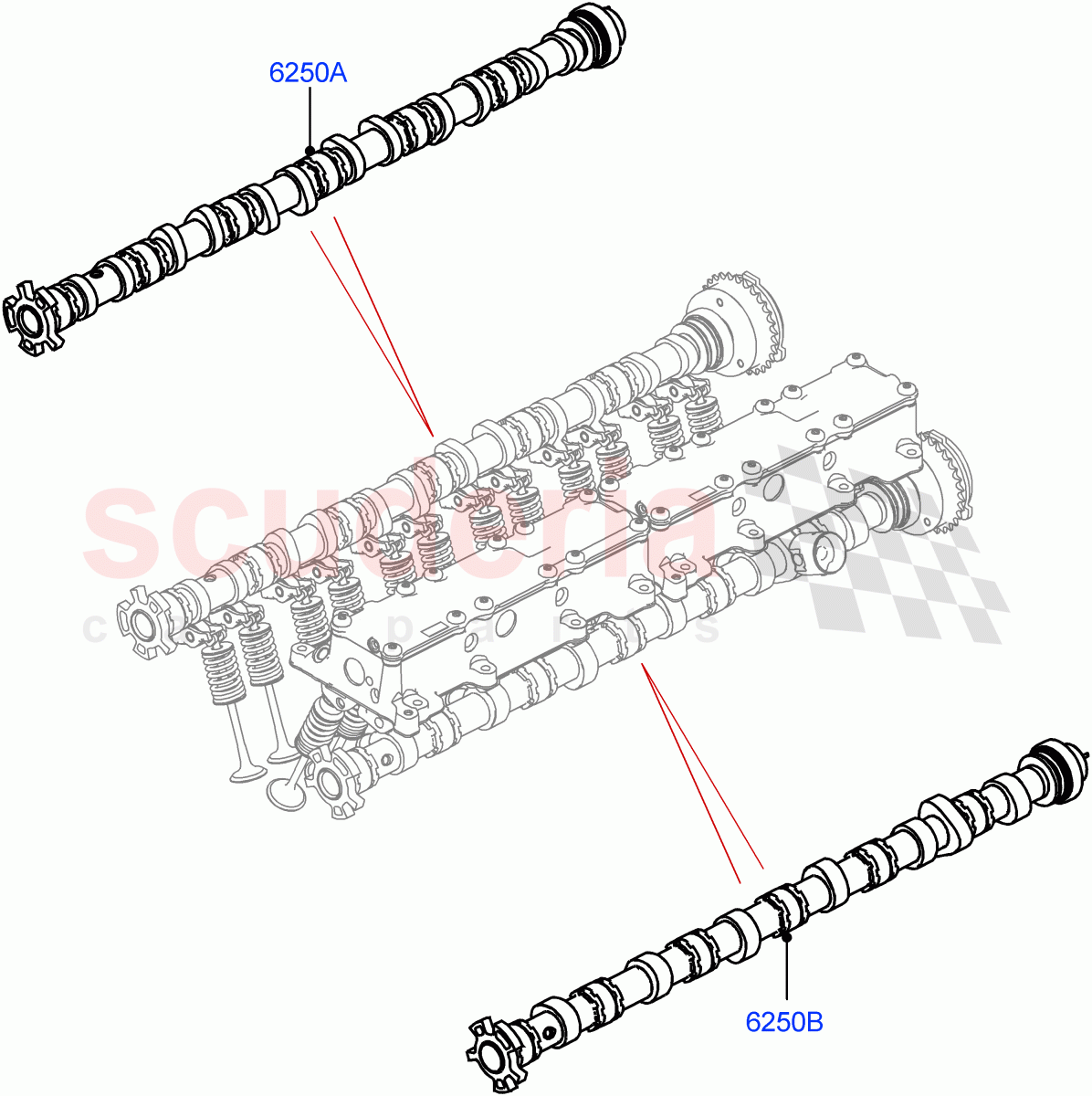 Camshaft (3.0L AJ20P6 Petrol High) ((V) FROMKA000001) of Land Rover Land Rover Range Rover (2012-2021) [3.0 I6 Turbo Petrol AJ20P6]