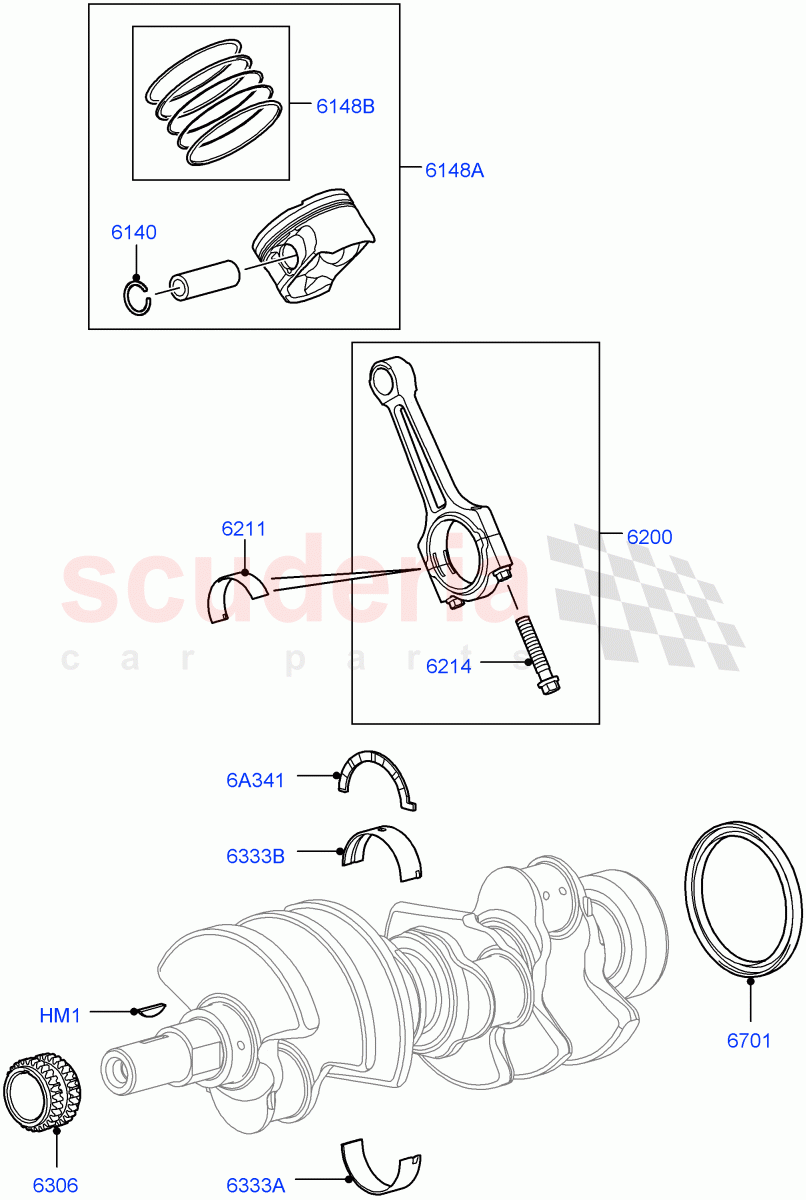 Crankshaft/Pistons And Bearings (AJ Petrol 4.4 V8 EFI (220KW)) of Land Rover Land Rover Range Rover Sport (2005-2009) [4.4 AJ Petrol V8]