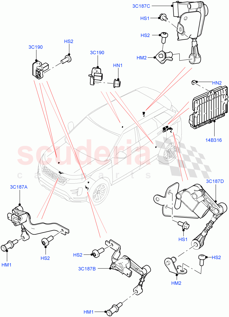 Height And Adaptive Damping Control (Itatiaia (Brazil)) of Land Rover Land Rover Range Rover Evoque (2019+) [2.0 Turbo Petrol AJ200P]