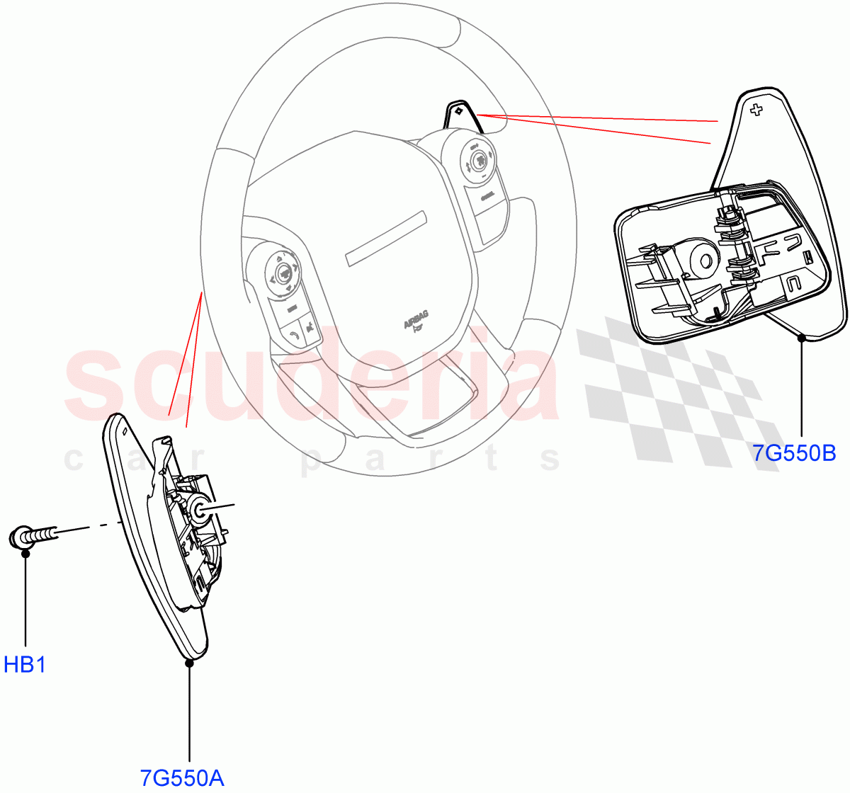 Gear Change-Automatic Transmission (Steering Wheel) (9 Speed Auto Trans 9HP50, Itatiaia (Brazil), Paddle Shift) of Land Rover Land Rover Range Rover Evoque (2019+) [2.0 Turbo Diesel AJ21D4]