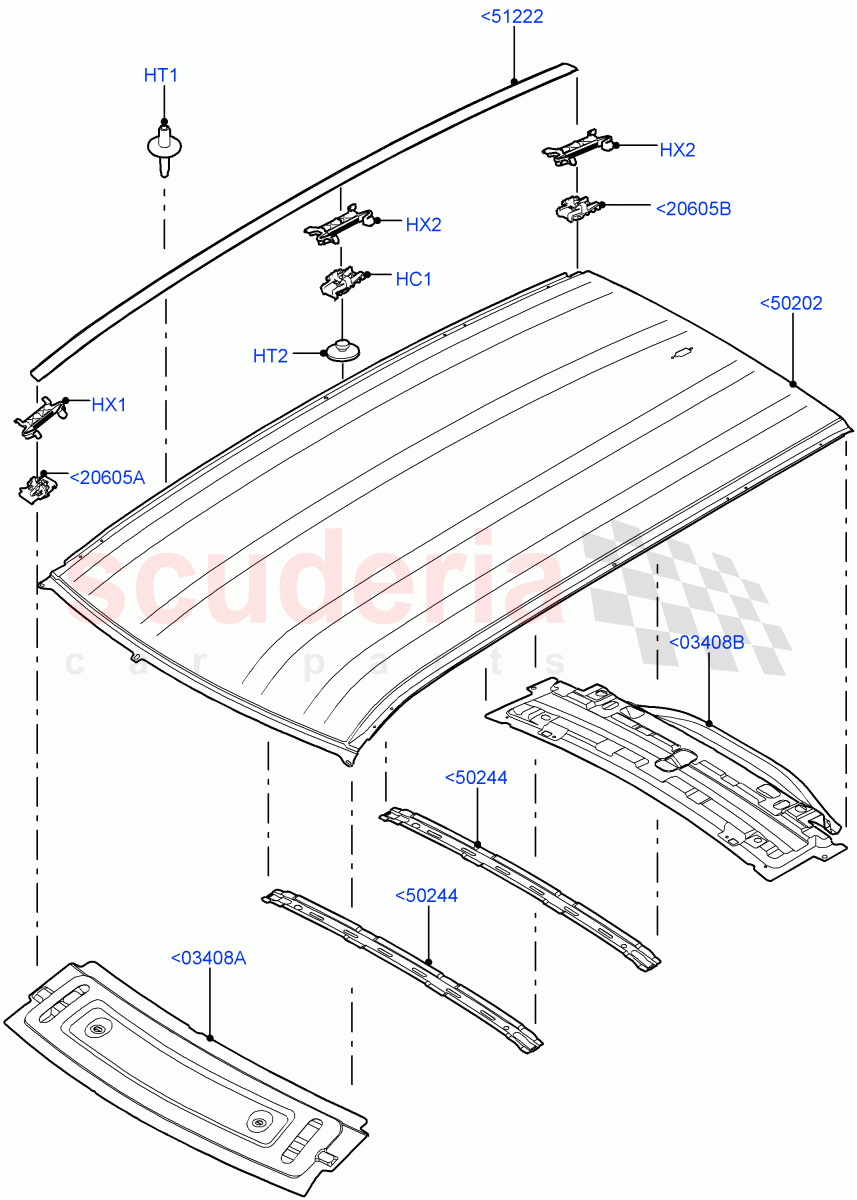 Roof - Sheet Metal (Less Panorama Roof, Itatiaia (Brazil)) ((V) FROMGT000001) of Land Rover Land Rover Discovery Sport (2015+) [2.2 Single Turbo Diesel]