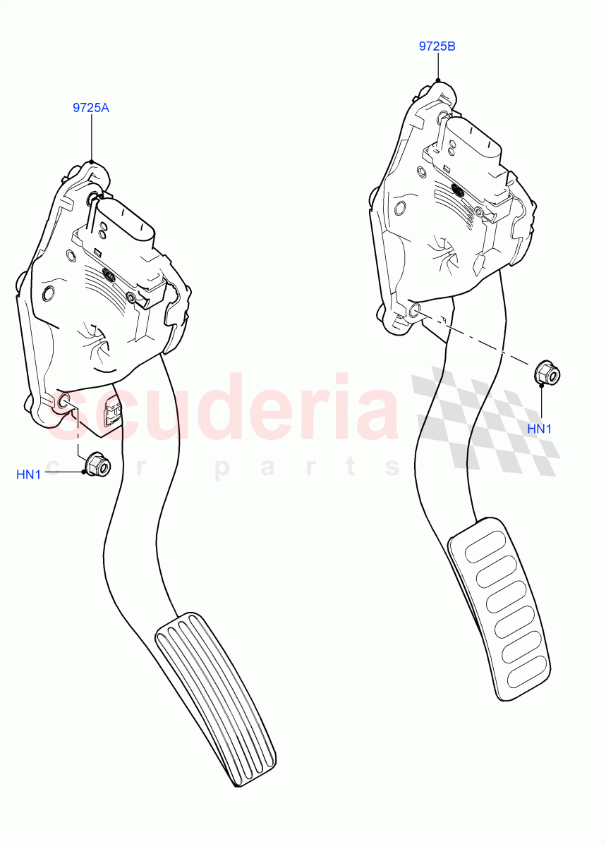 Accelerator/Injection Pump Controls (2.0L 16V TIVCT T/C 240PS Petrol) of Land Rover Land Rover Range Rover Sport (2014+) [2.0 Turbo Petrol GTDI]