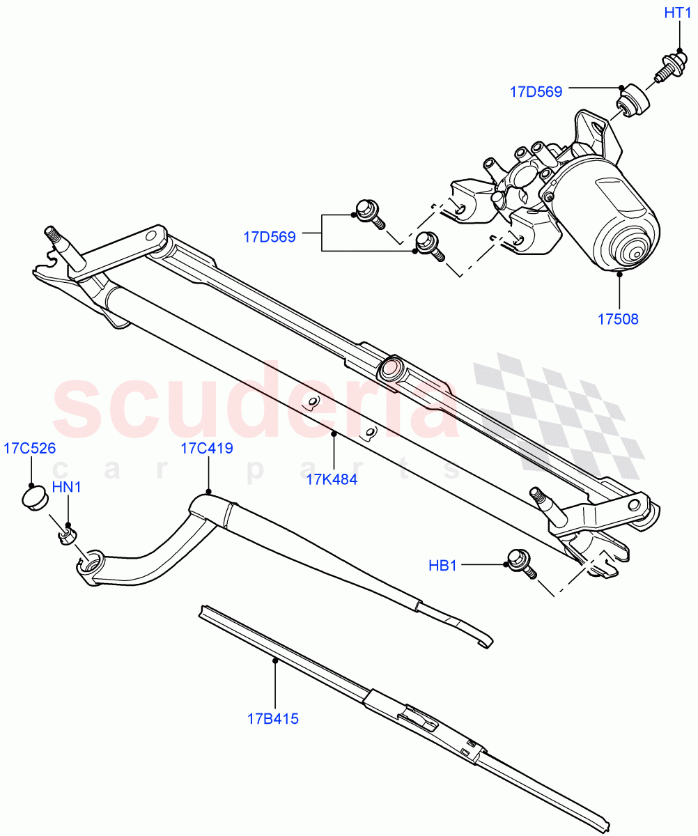 Windscreen Wiper ((V) FROMAA000001) of Land Rover Land Rover Range Rover Sport (2010-2013) [5.0 OHC SGDI SC V8 Petrol]