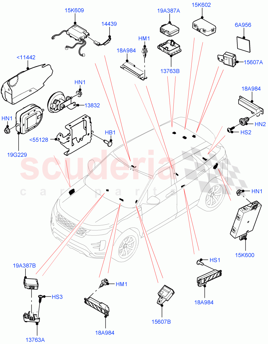 Anti-Theft Alarm Systems (Halewood (UK)) of Land Rover Land Rover Range Rover Evoque (2019+) [1.5 I3 Turbo Petrol AJ20P3]