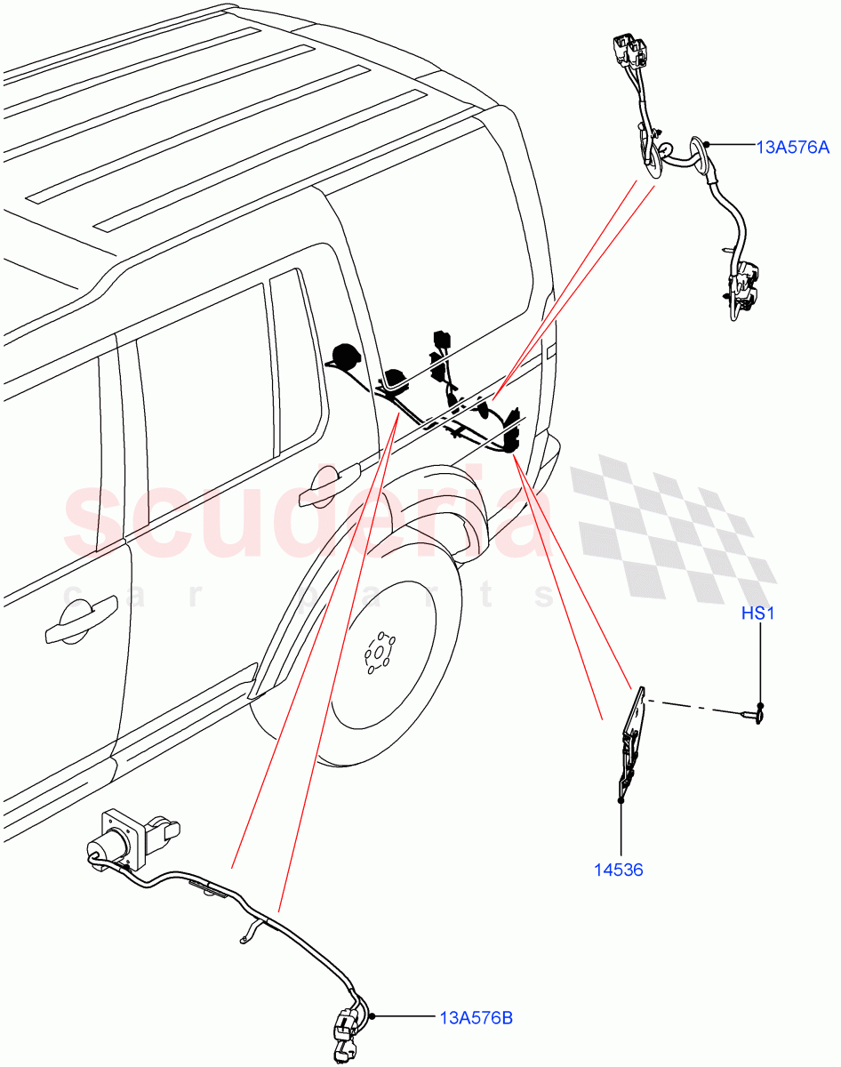 Electrical Wiring - Body And Rear (Towing) ((V) FROMAA000001) of Land Rover Land Rover Discovery 4 (2010-2016) [3.0 DOHC GDI SC V6 Petrol]