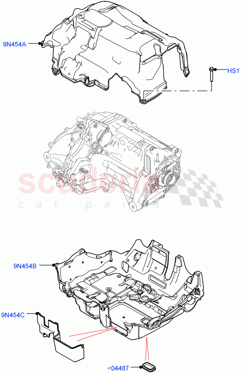 Rear Electric Drive Unit (Heatshields) (1.5L AJ20P3 Petrol High PHEV, Changsu (China), All Wheel Drive) ((V) FROMKG446857) of Land Rover Land Rover Discovery Sport (2015+) [2.0 Turbo Petrol AJ200P]