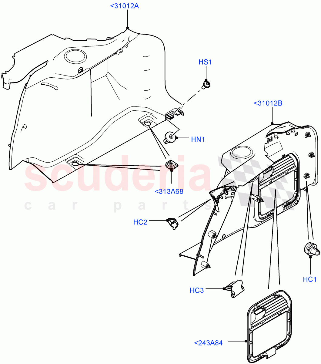 Side Trim (Luggage Compartment) (Changsu (China)) ((V) FROMEG000001) of Land Rover Land Rover Range Rover Evoque (2012-2018) [2.0 Turbo Diesel]