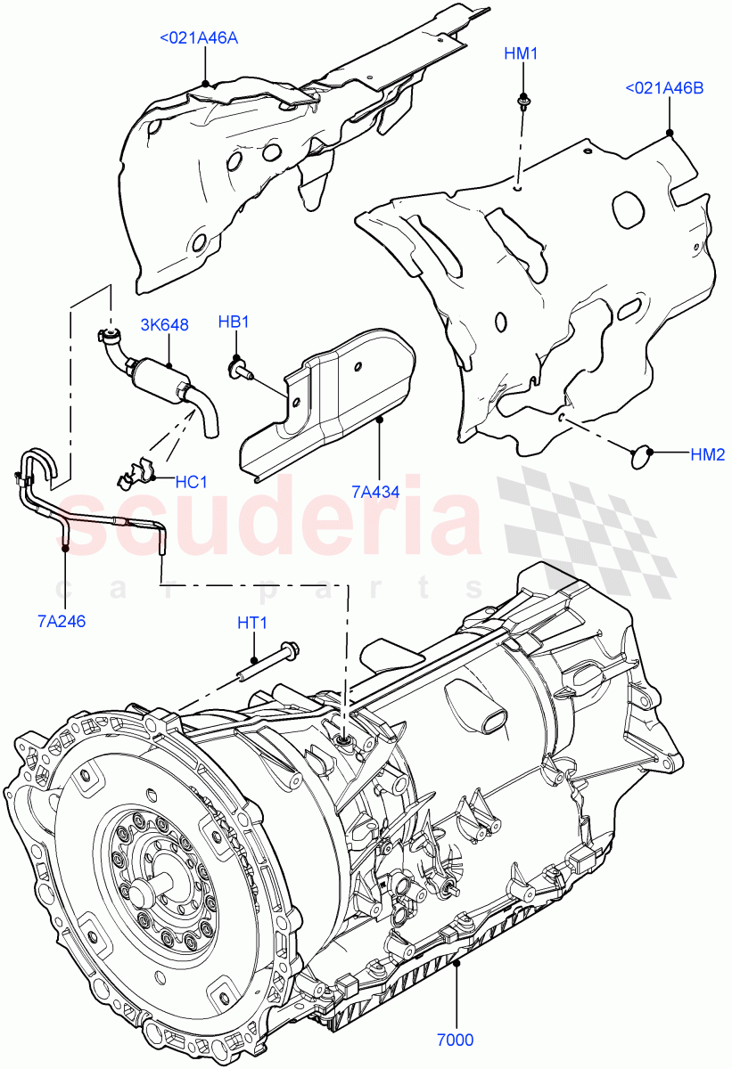 Auto Trans Assy & Speedometer Drive (2.0L AJ21D4 Diesel Mid, 8 Speed Automatic Trans 8HP51) ((V) FROMMA000001) of Land Rover Land Rover Range Rover Velar (2017+) [2.0 Turbo Diesel AJ21D4]