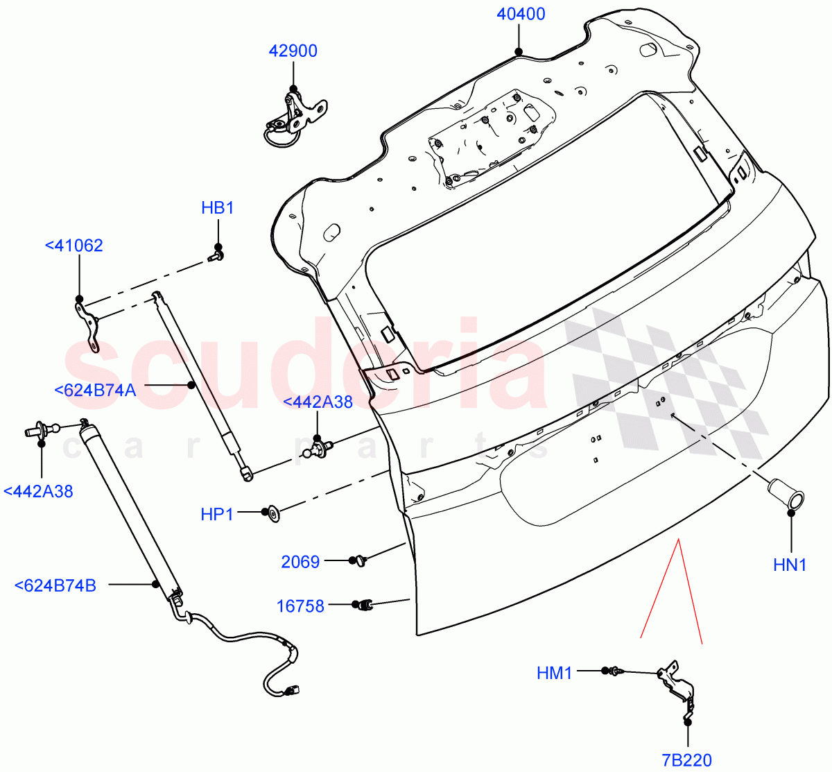 Luggage Compartment Door (Door And Fixings) (Itatiaia (Brazil)) of Land Rover Land Rover Range Rover Evoque (2019+) [1.5 I3 Turbo Petrol AJ20P3]