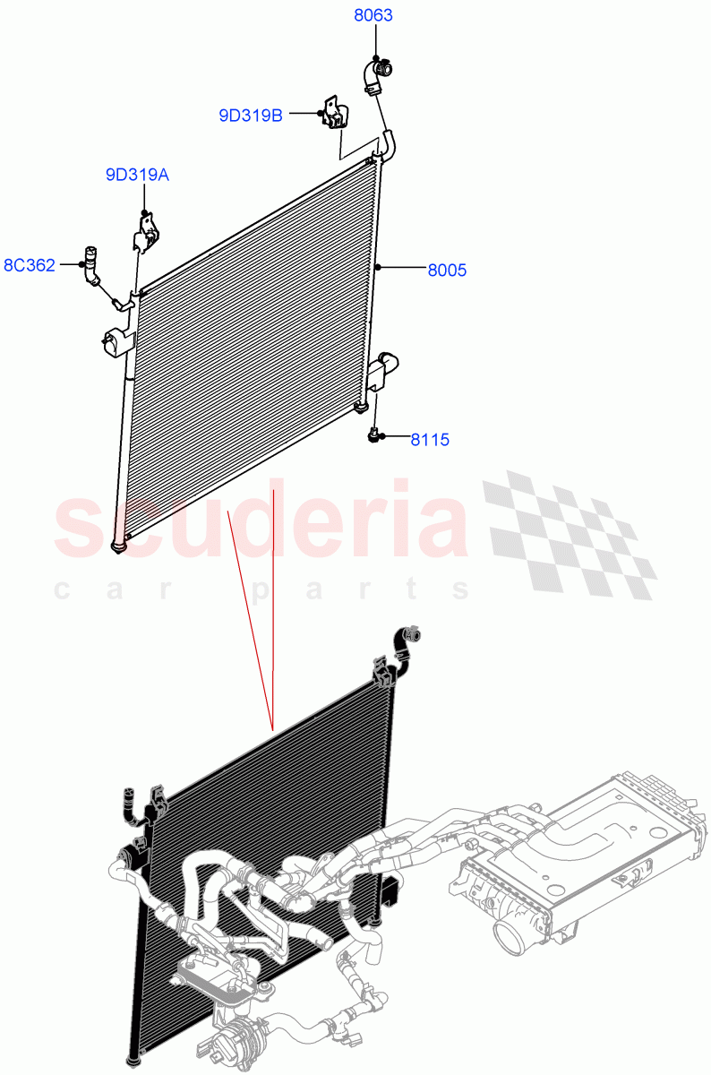 Radiator/Coolant Overflow Container (Water Charge Air Cooler, Intercooler Radiator, Nitra Plant Build) (3.0L AJ20D6 Diesel High) ((V) FROMM2000001) of Land Rover Land Rover Defender (2020+) [3.0 I6 Turbo Diesel AJ20D6]