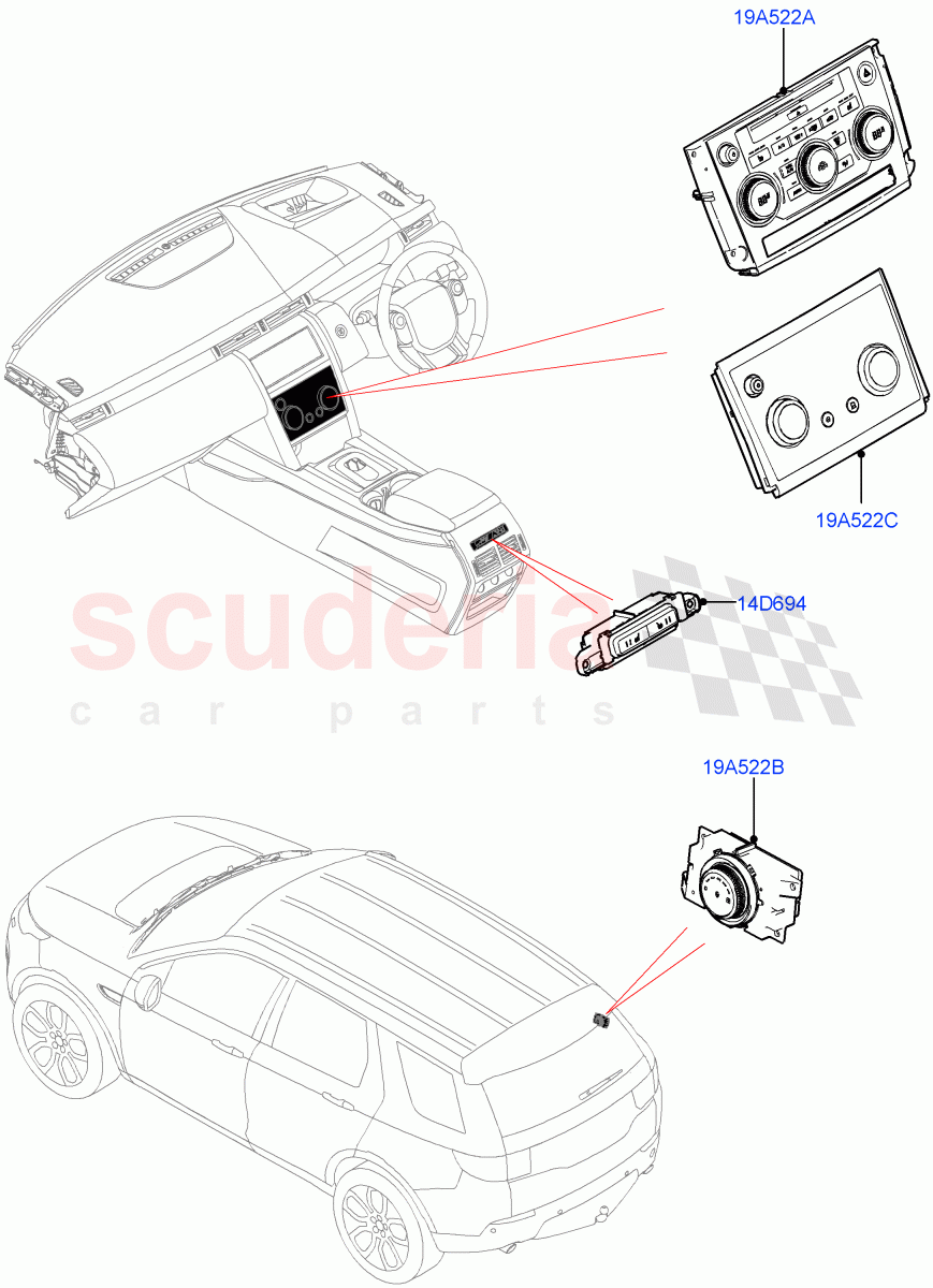 Heater & Air Conditioning Controls (Changsu (China)) ((V) FROMFG000001) of Land Rover Land Rover Discovery Sport (2015+) [2.0 Turbo Petrol GTDI]