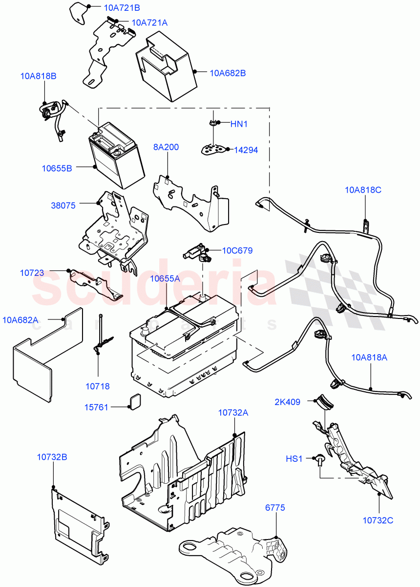 Battery And Mountings (Halewood (UK)) of Land Rover Land Rover Range Rover Evoque (2019+) [2.0 Turbo Petrol AJ200P]