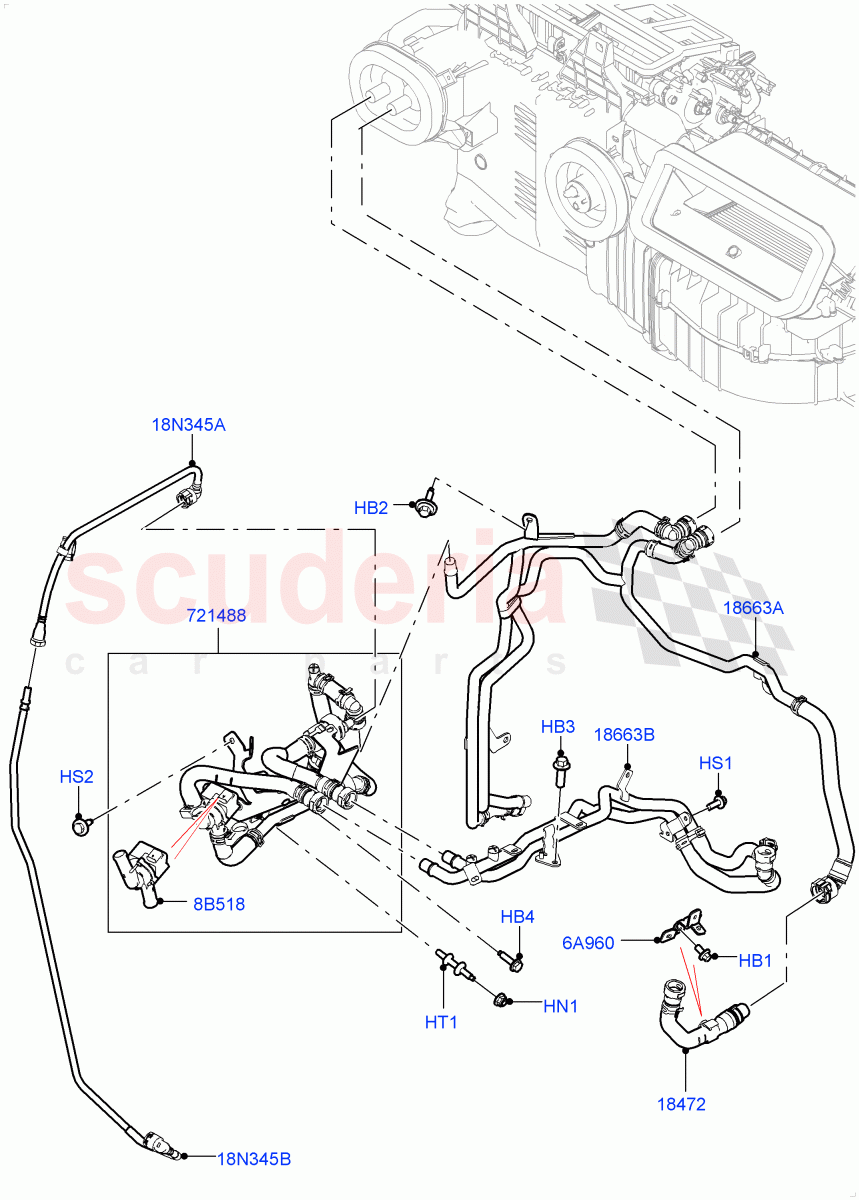 Heater Hoses (Front) (2.0L I4 High DOHC AJ200 Petrol, With Ptc Heater, Premium Air Conditioning-Front/Rear, Less Heater) ((V) FROMKA000001) of Land Rover Land Rover Range Rover Sport (2014+) [5.0 OHC SGDI SC V8 Petrol]