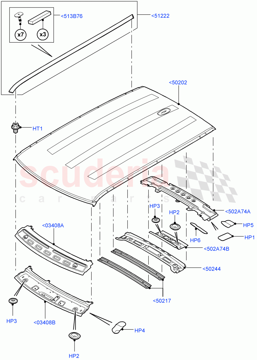 Roof - Sheet Metal (Less Panorama Roof) of Land Rover Land Rover Range Rover (2012-2021) [3.0 I6 Turbo Petrol AJ20P6]