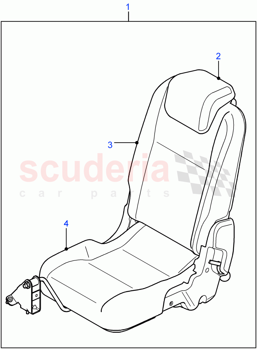 Rear Seat (Station Wagon - 3 Door, 90" Wheelbase, Drivers Seat - Sports, With Orange Contrast Stitching, Station Wagon - 5 Door, 110" Wheelbase) of Land Rover Land Rover Defender (2007-2016)