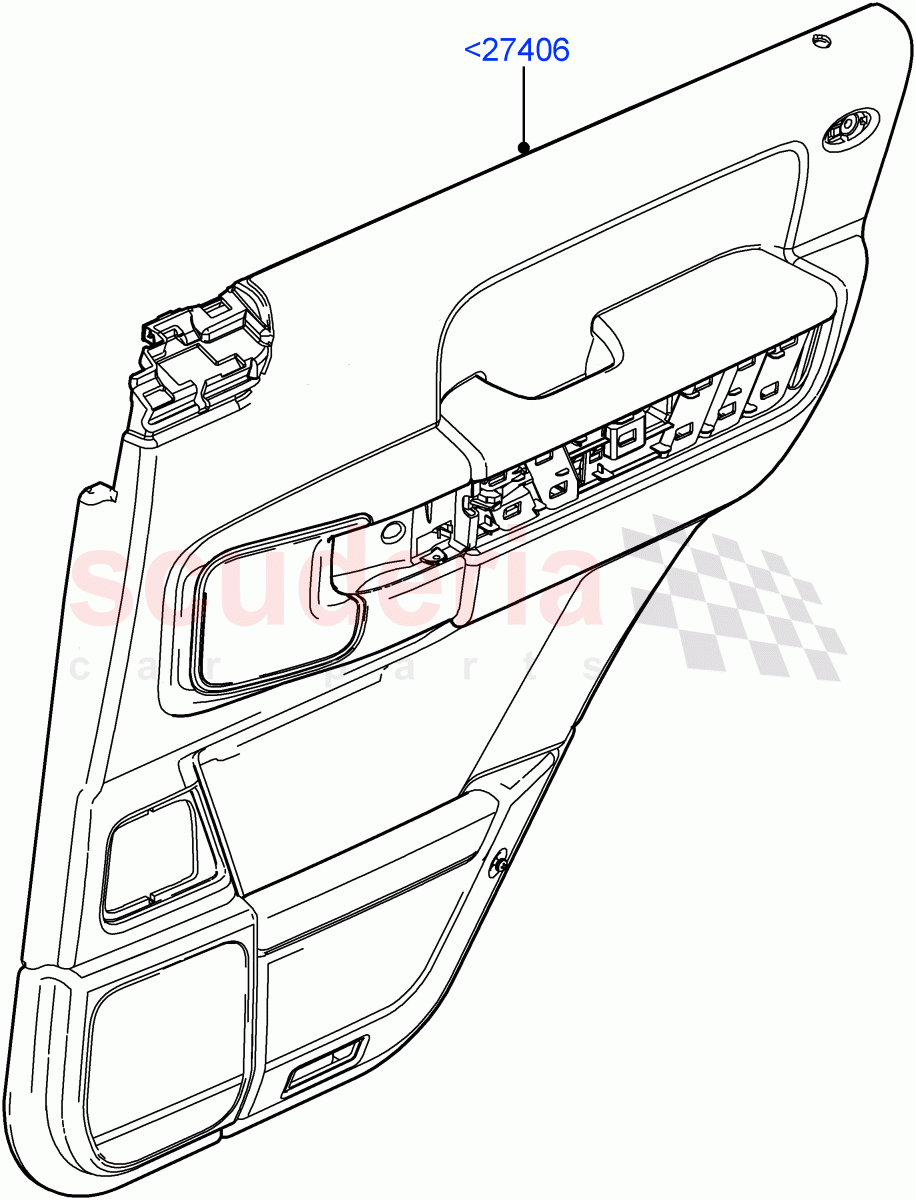 Rear Door Trim Panels ((V) FROMAA000001) of Land Rover Land Rover Range Rover (2010-2012) [4.4 DOHC Diesel V8 DITC]