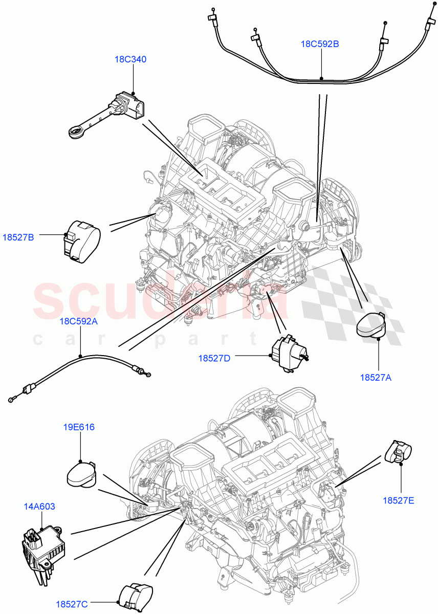 Heater/Air Cond.Internal Components (Page B) ((V) FROMAA000001) of Land Rover Land Rover Range Rover (2010-2012) [5.0 OHC SGDI SC V8 Petrol]