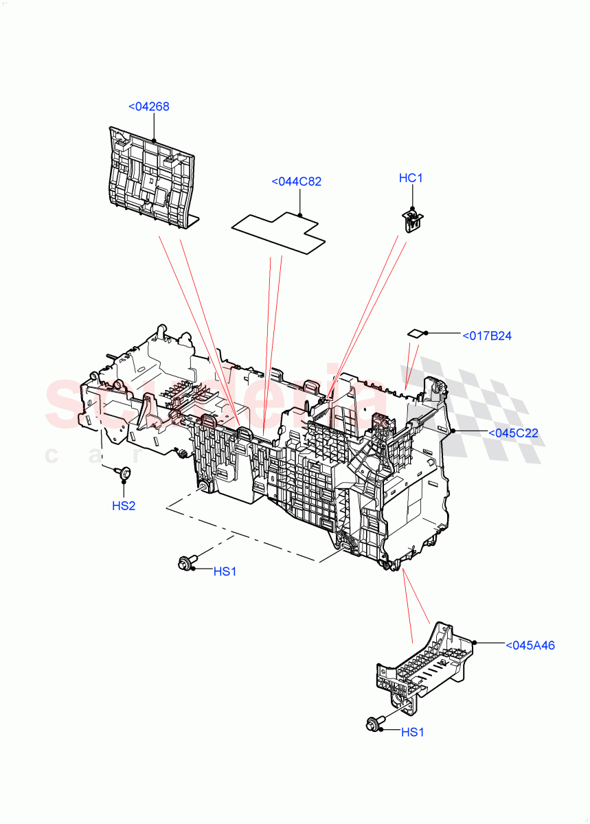Console - Floor (Internal Components, Nitra Plant Build) ((V) FROMK2000001, (V) TOL2999999) of Land Rover Land Rover Discovery 5 (2017+) [3.0 I6 Turbo Petrol AJ20P6]
