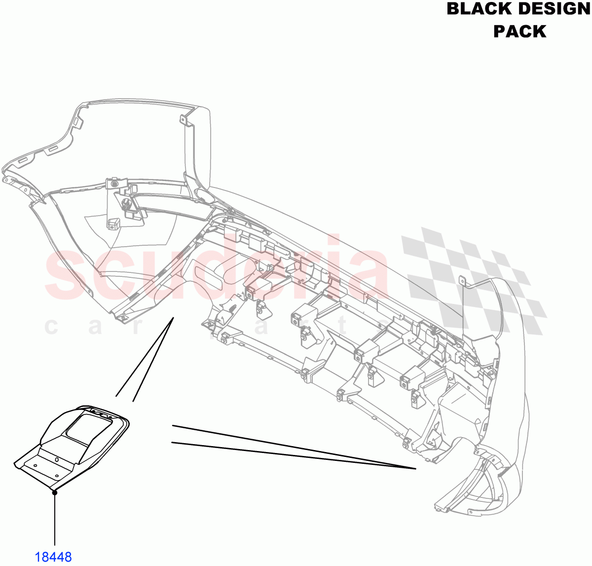 Rear Bumper (Halewood (UK), Black Pack) ((V) FROMDH000001) of Land Rover Land Rover Range Rover Evoque (2012-2018) [2.0 Turbo Petrol GTDI]