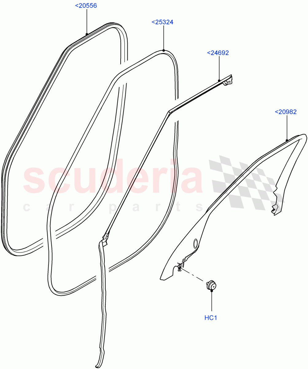 Front Doors, Hinges & Weatherstrips (Finisher And Seals) of Land Rover Land Rover Range Rover Sport (2014+) [3.0 Diesel 24V DOHC TC]