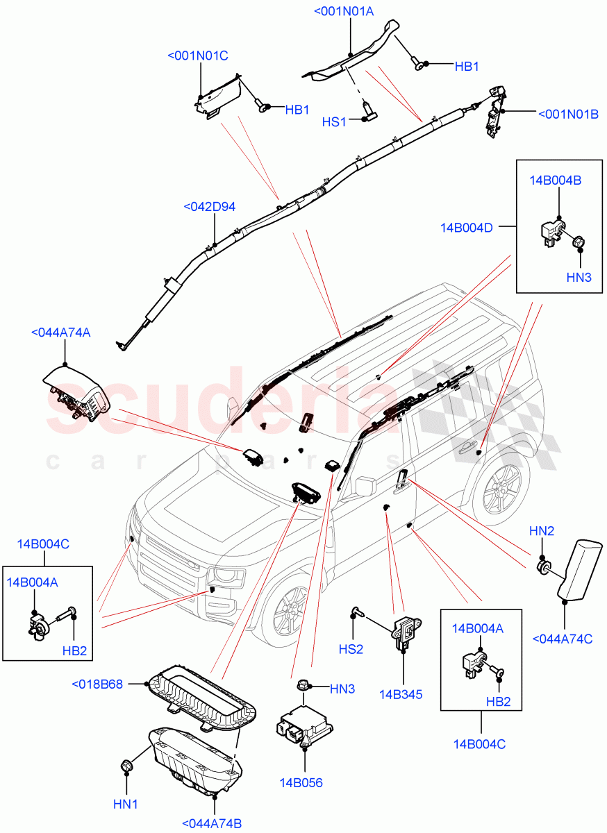Airbag System of Land Rover Land Rover Defender (2020+) [2.0 Turbo Petrol AJ200P]