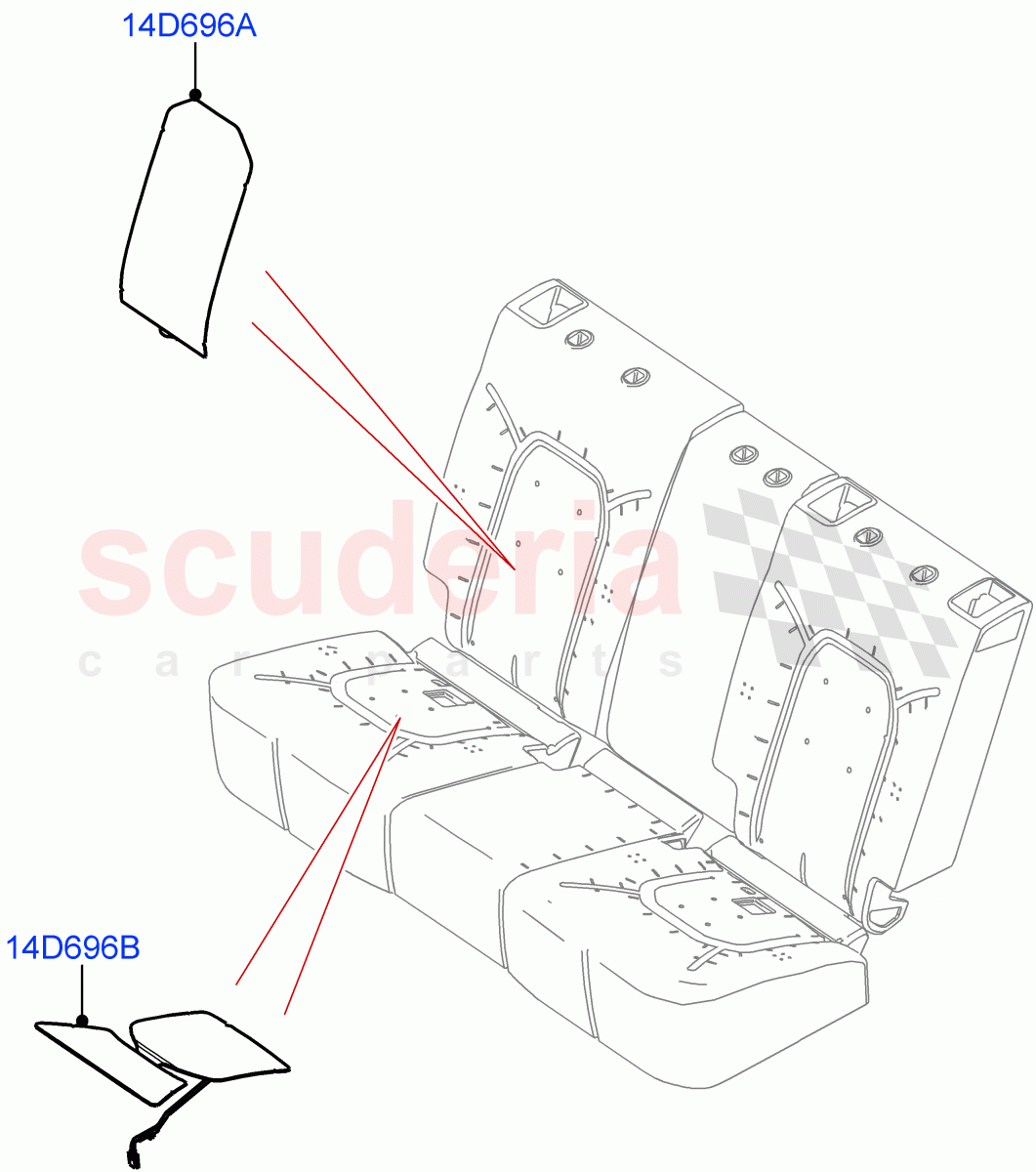 Rear Seat Pads/Valances & Heating (Heating) (Rr Seat 40/20/40 Fixed Cushion, With 40/20/40 Split Fold Rear Seat) of Land Rover Land Rover Defender (2020+) [2.0 Turbo Petrol AJ200P]