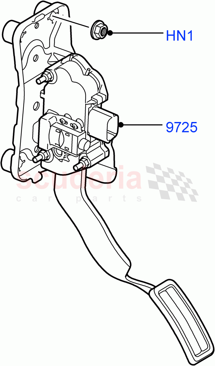 Accelerator/Injection Pump Controls (3.6L V8 32V DOHC EFi Diesel Lion) ((V) FROM7A000001, (V) TO9A999999) of Land Rover Land Rover Range Rover Sport (2005-2009) [3.6 V8 32V DOHC EFI Diesel]