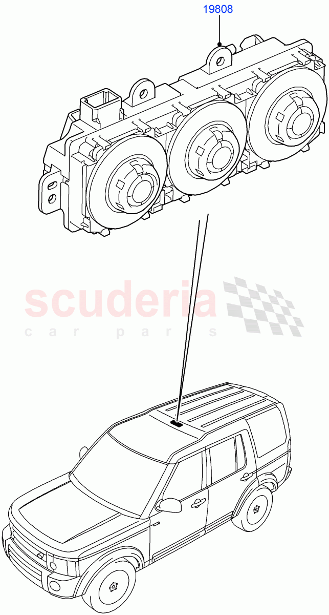 Heater & Air Conditioning Controls (Rear) ((V) FROMAA000001) of Land Rover Land Rover Discovery 4 (2010-2016) [3.0 DOHC GDI SC V6 Petrol]
