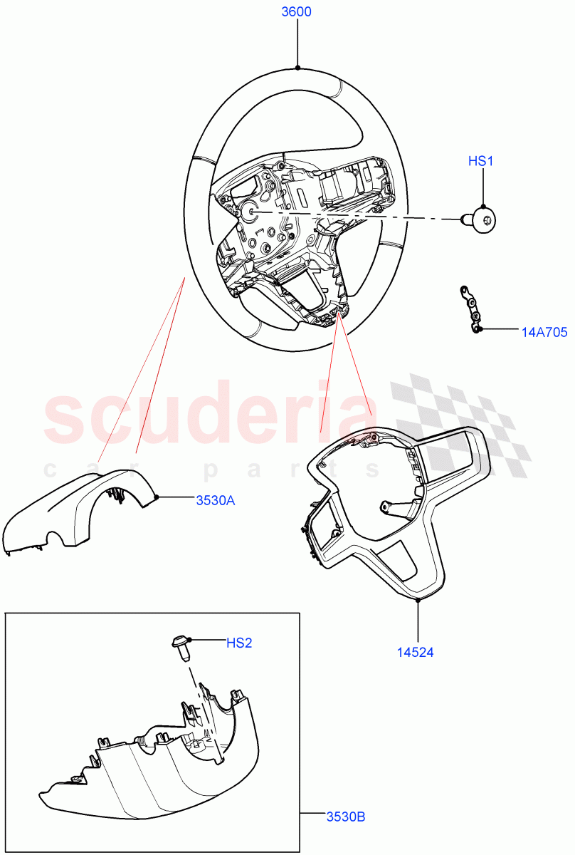 Steering Wheel ((V) FROMMA000001) of Land Rover Land Rover Range Rover Velar (2017+) [3.0 DOHC GDI SC V6 Petrol]
