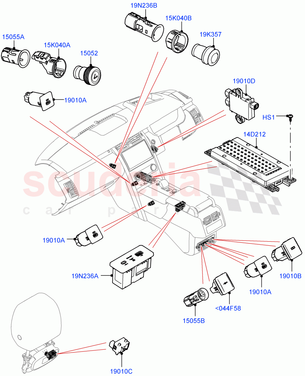 Instrument Panel Related Parts (Nitra Plant Build) ((V) FROMM2000001) of Land Rover Land Rover Discovery 5 (2017+) [3.0 Diesel 24V DOHC TC]