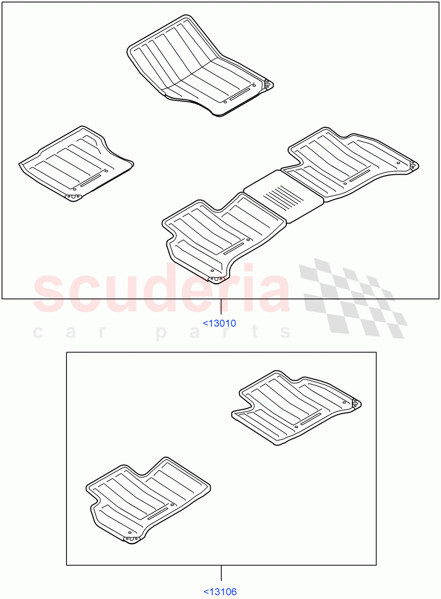 Floor Mats (Accessory) of Land Rover Land Rover Range Rover (2012-2021) [3.0 I6 Turbo Diesel AJ20D6]