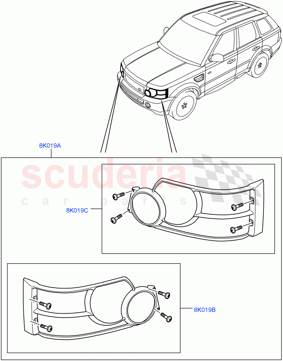 Body Dress Up Kits - Front (Accessory) of Land Rover Land Rover Range Rover Sport (2005-2009) [3.6 V8 32V DOHC EFI Diesel]