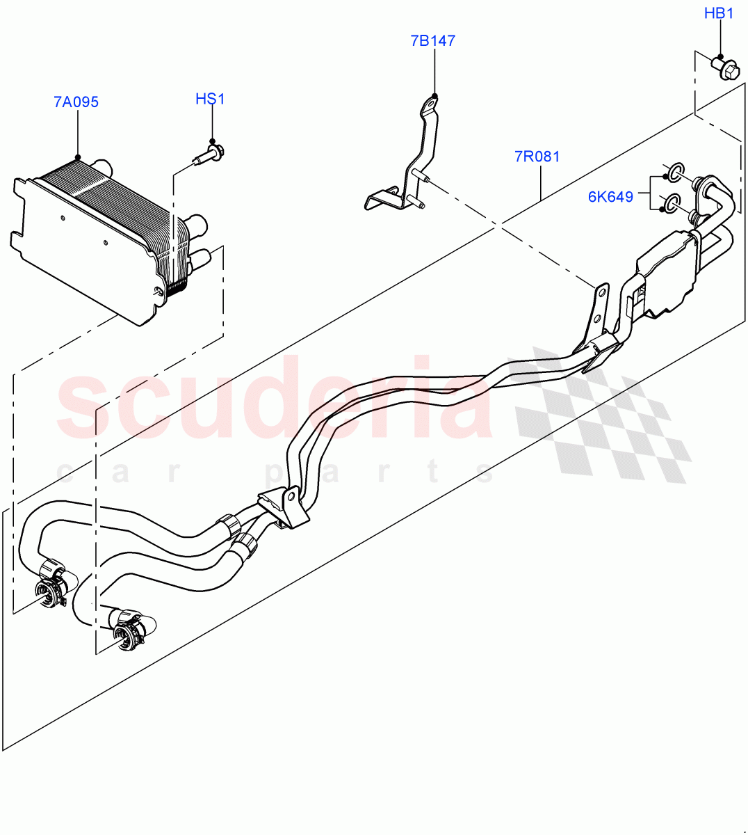 Transmission Cooling Systems (Solihull Plant Build) (2.0L I4 DSL HIGH DOHC AJ200, 8 Speed Auto Trans ZF 8HP70 4WD) ((V) FROMHA000001) of Land Rover Land Rover Range Rover Sport (2014+) [2.0 Turbo Diesel]