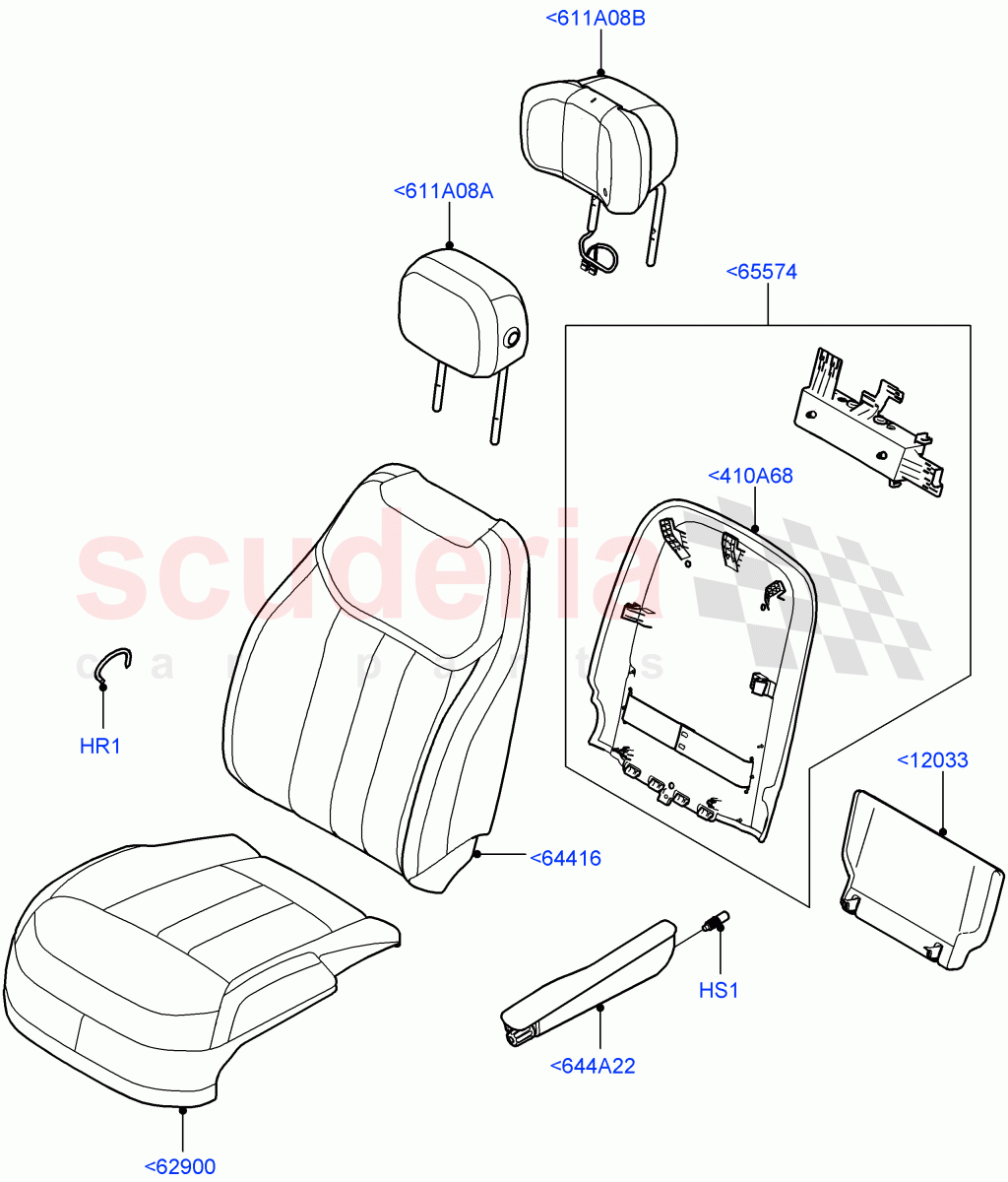 Front Seat Covers (Semi Aniline Leather Perf) of Land Rover Land Rover Range Rover (2022+) [4.4 V8 Turbo Petrol NC10]