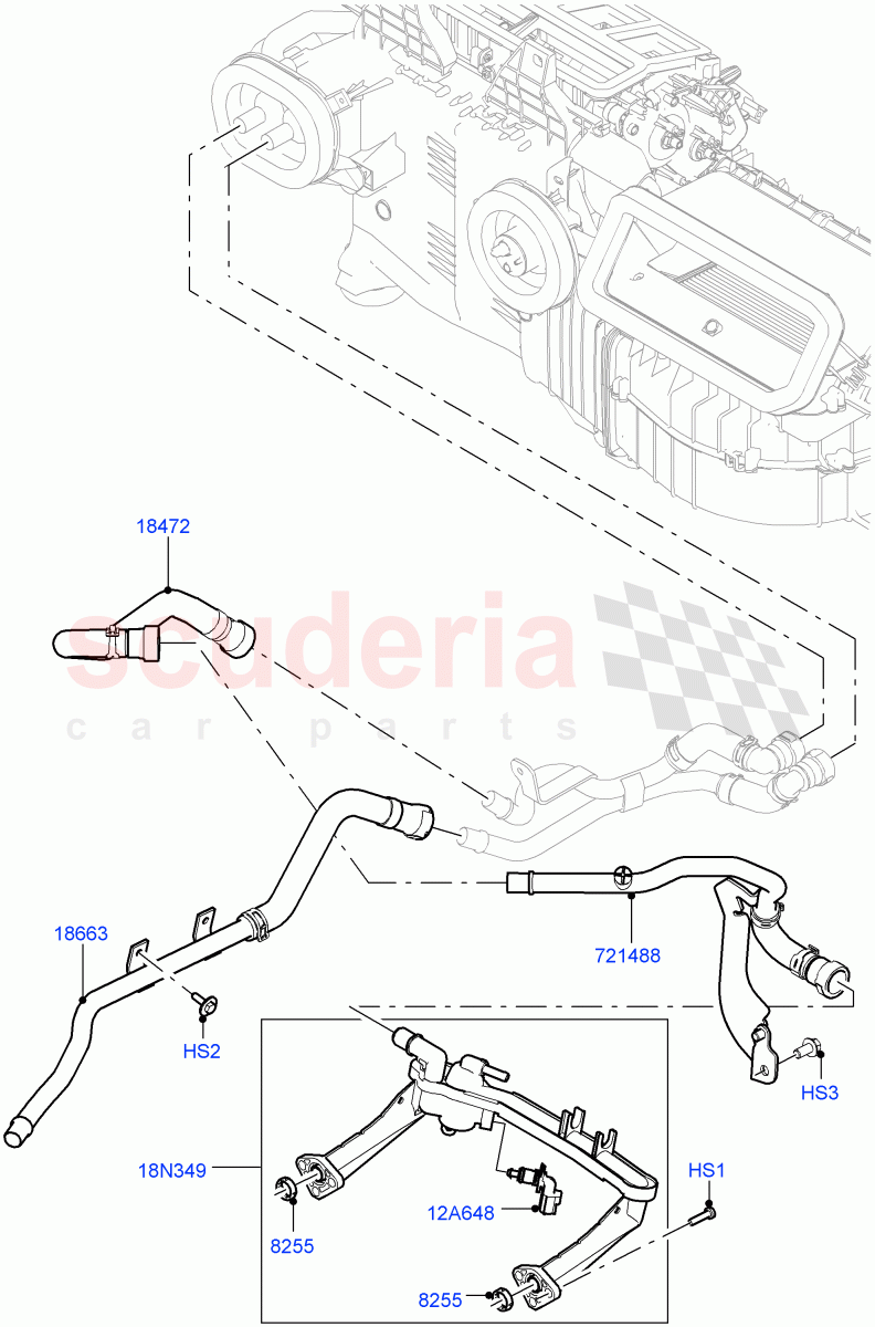 Heater Hoses (Front) (3.0L DOHC GDI SC V6 PETROL, With Ptc Heater, With Fresh Air Heater, Less Heater) ((V) FROMEA000001) of Land Rover Land Rover Range Rover (2012-2021) [3.0 I6 Turbo Diesel AJ20D6]