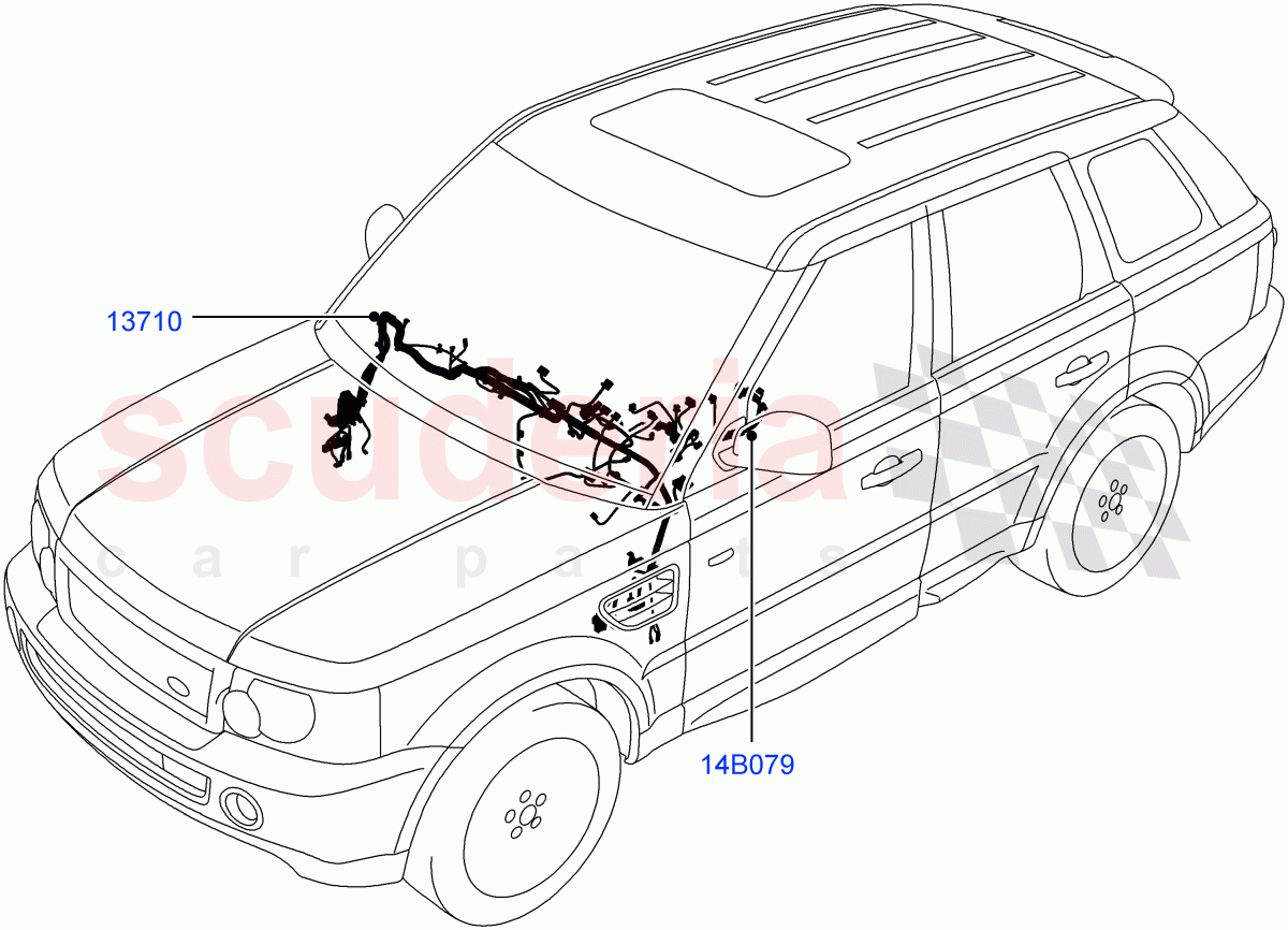 Electrical Wiring - Engine And Dash (Facia And Console) ((V) FROM9A000001, (V) TO9A999999) of Land Rover Land Rover Range Rover Sport (2005-2009) [2.7 Diesel V6]