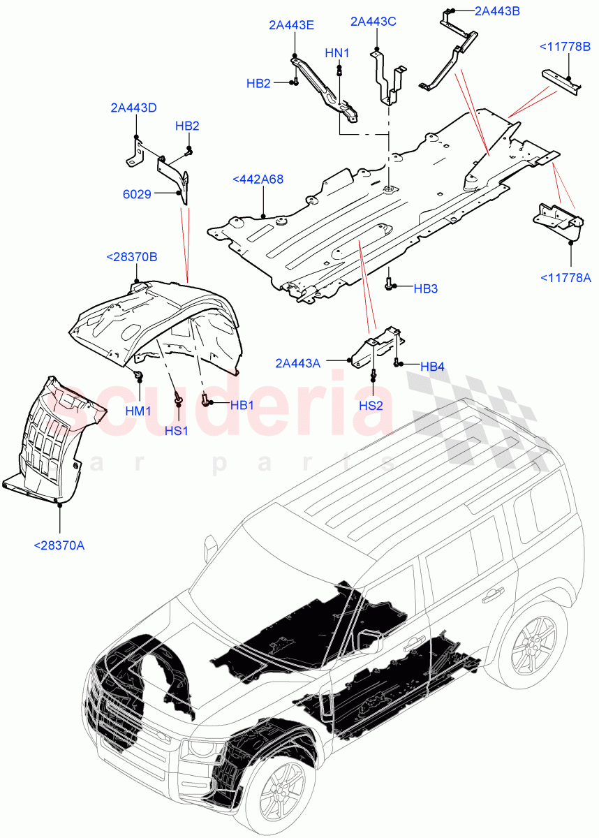Front Panels, Aprons & Side Members (Wheelhouse) of Land Rover Land Rover Defender (2020+) [5.0 OHC SGDI SC V8 Petrol]