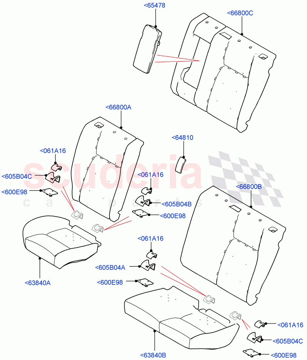 Rear Seat Pads/Valances & Heating (Itatiaia (Brazil), With 60/40 Split - Folding Rr Seat) ((V) FROMGT000001) of Land Rover Land Rover Discovery Sport (2015+) [2.0 Turbo Petrol GTDI]