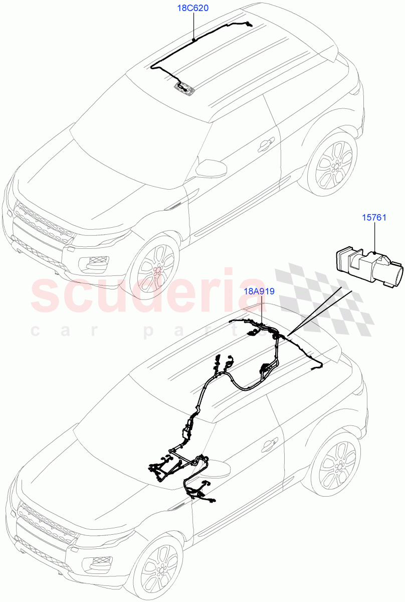 Electrical Wiring - Body And Rear (Audio/Navigation/Entertainment) (5 Door, Halewood (UK)) of Land Rover Land Rover Range Rover Evoque (2012-2018) [2.0 Turbo Diesel]