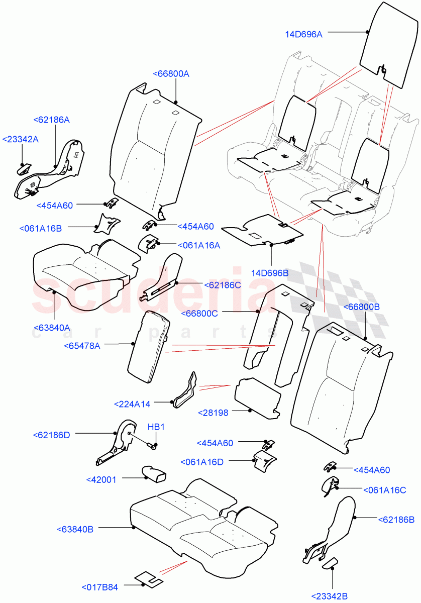 Rear Seat Pads/Valances & Heating (Halewood (UK), 60/40 Load Through With Slide) of Land Rover Land Rover Discovery Sport (2015+) [2.0 Turbo Diesel AJ21D4]
