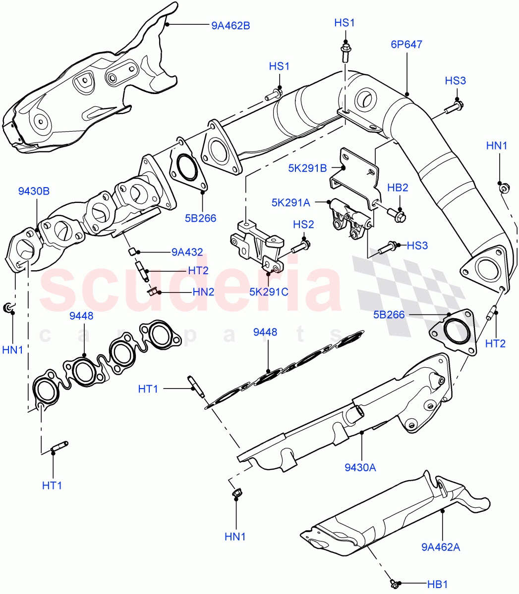 Exhaust Manifold (4.4L DOHC DITC V8 Diesel) ((V) FROMBA000001) of Land Rover Land Rover Range Rover (2010-2012) [4.4 DOHC Diesel V8 DITC]
