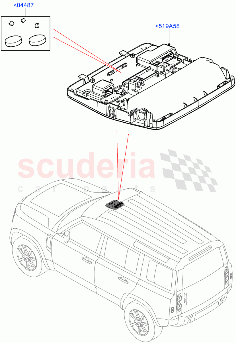 Console - Overhead of Land Rover Land Rover Defender (2020+) [5.0 OHC SGDI SC V8 Petrol]