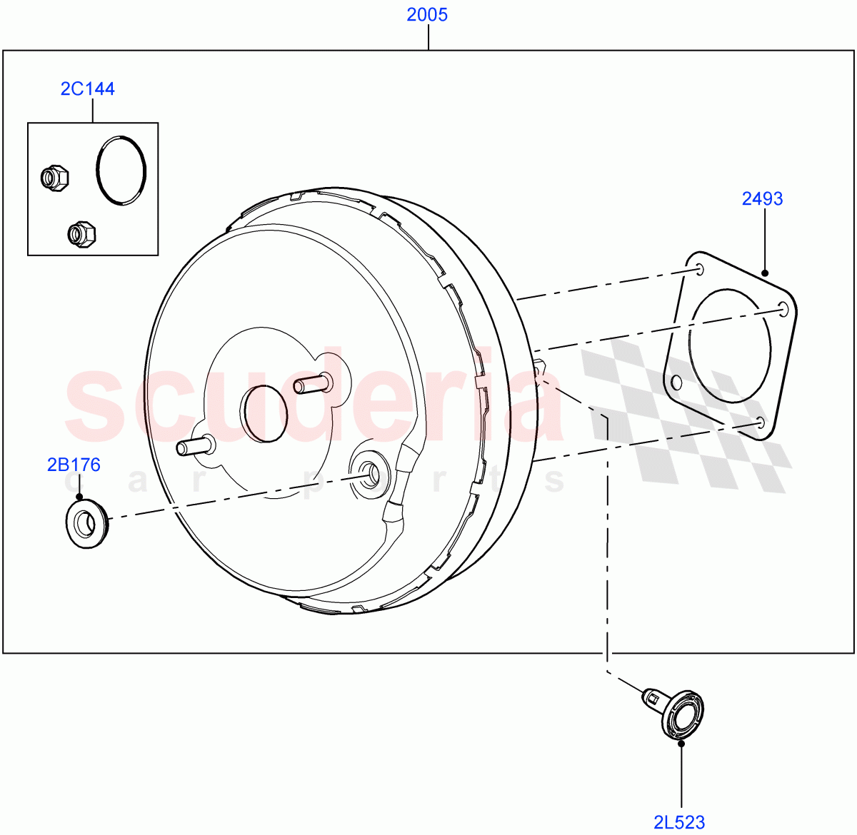 Brake Booster (Halewood (UK), Less Electric Engine Battery, Electric Engine Battery-MHEV) ((V) TOLH999999) of Land Rover Land Rover Range Rover Evoque (2019+) [2.0 Turbo Diesel]
