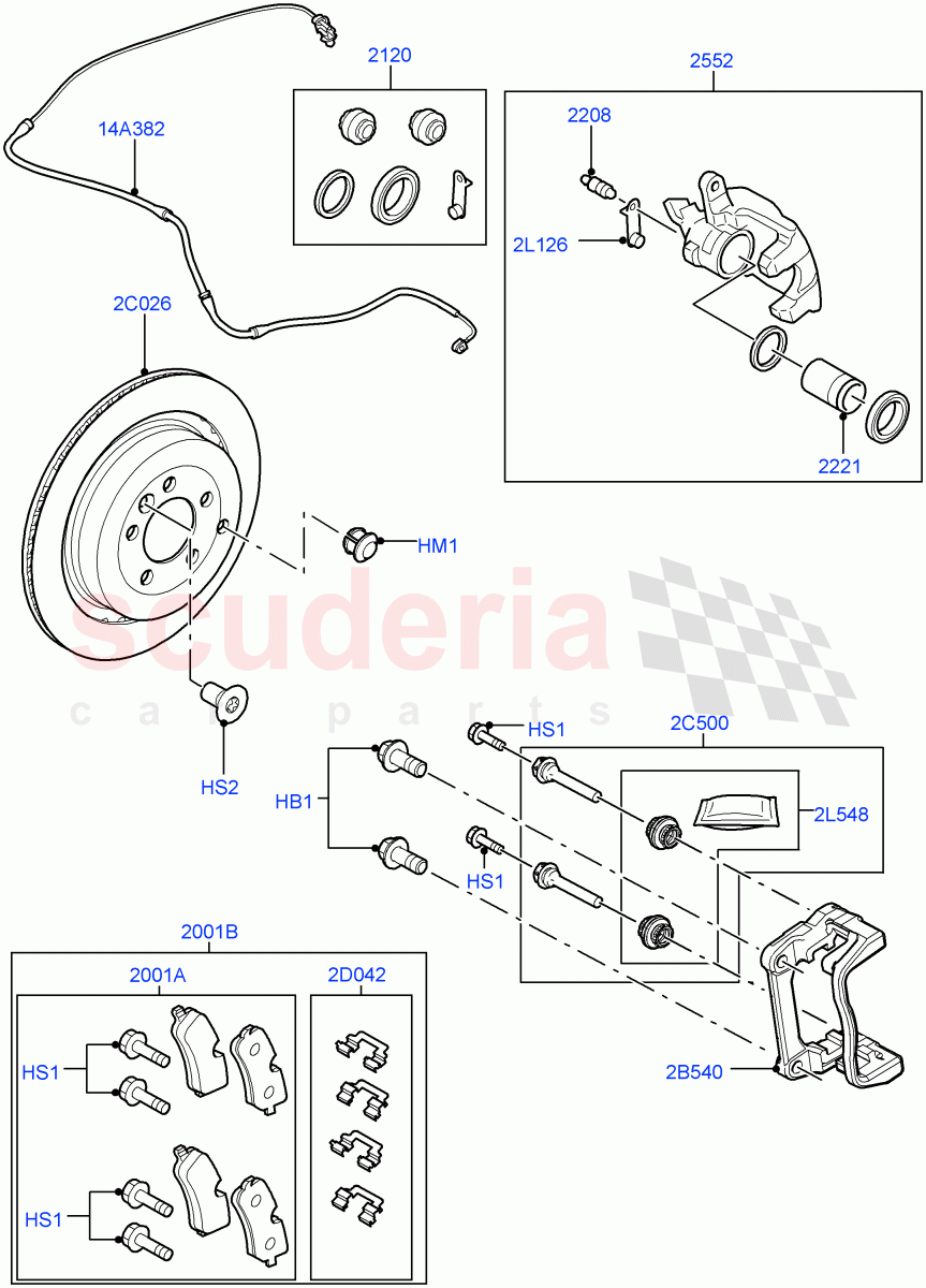 Rear Brake Discs And Calipers (Lion Diesel 2.7 V6 (140KW), Cologne V6 4.0 EFI (SOHC)) ((V) FROMAA000001, (V) TOCA999999) of Land Rover Land Rover Discovery 4 (2010-2016) [3.0 Diesel 24V DOHC TC]