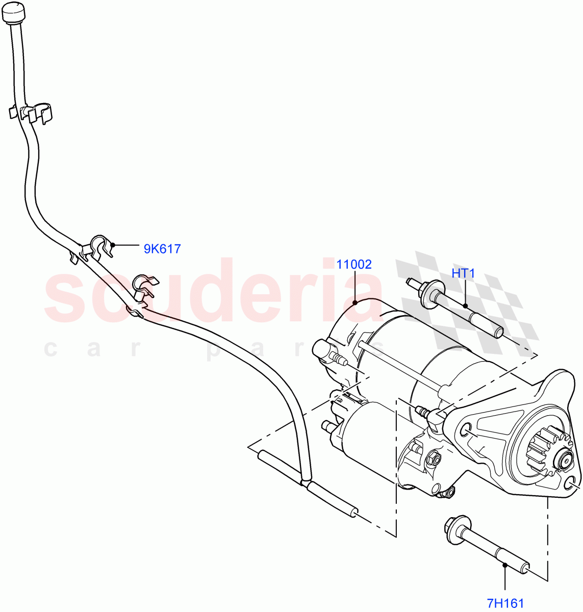 Starter Motor (2.0L I4 High DOHC AJ200 Petrol, Changsu (China), 2.0L I4 Mid DOHC AJ200 Petrol) of Land Rover Land Rover Range Rover Evoque (2012-2018) [2.0 Turbo Petrol AJ200P]