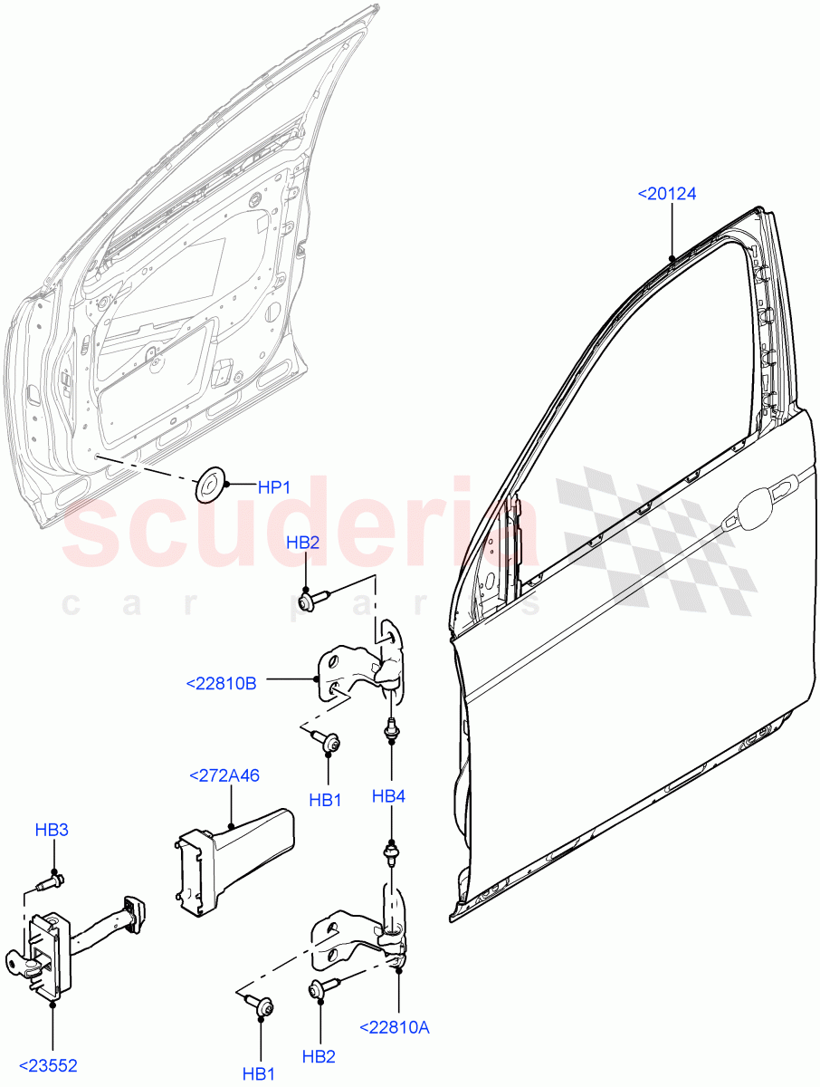 Front Doors, Hinges & Weatherstrips (Door Assembly And Hinges) (Halewood (UK)) of Land Rover Land Rover Discovery Sport (2015+) [2.0 Turbo Petrol GTDI]